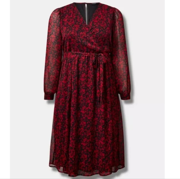 Torrid Midi Chiffon Dress Size 14-16 - Picture 1 of 10